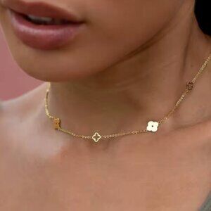 14K Gold Filled Four Leaf Clover Necklace